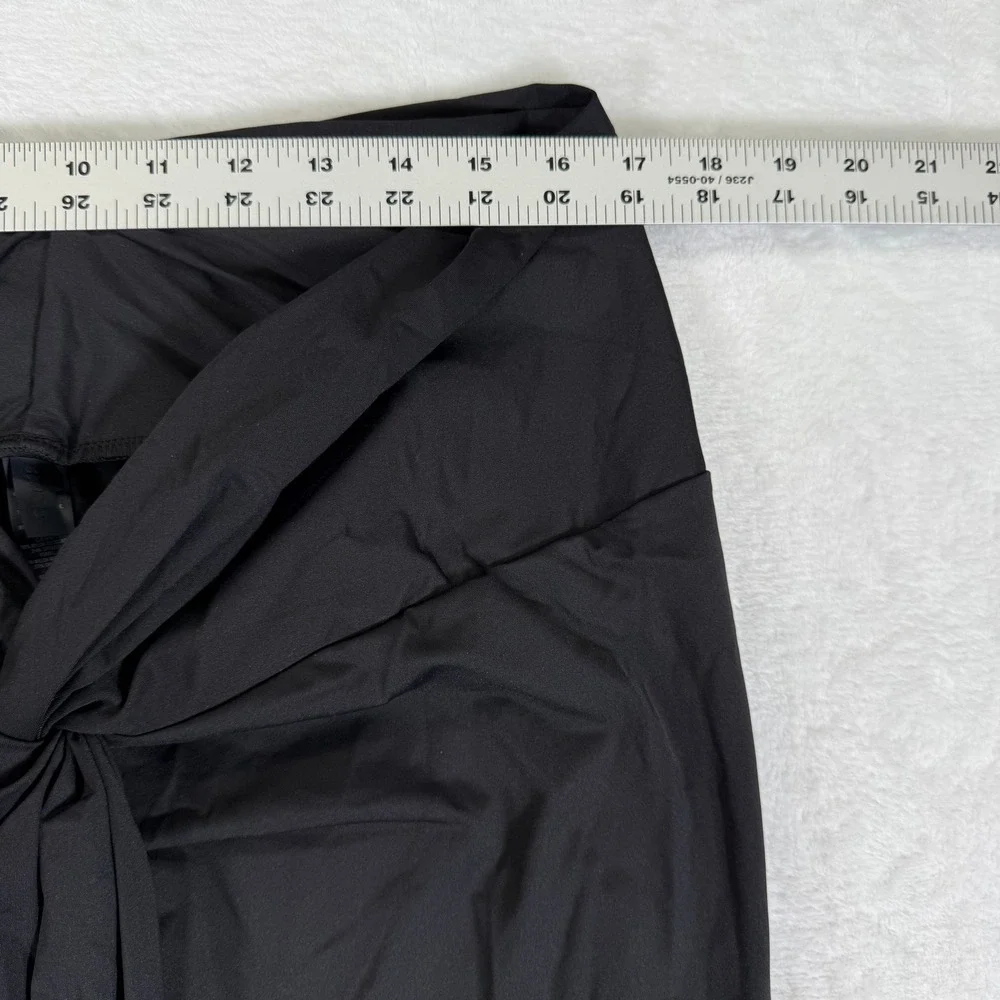 SKIMS Swim Twist Front Skirt Onyx Black Plus Size 3X Faux Wrap Cover Up Skirt